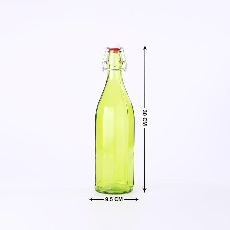 WONDERCHEF Bormioli Green Transparent Glass Bottle - 1L