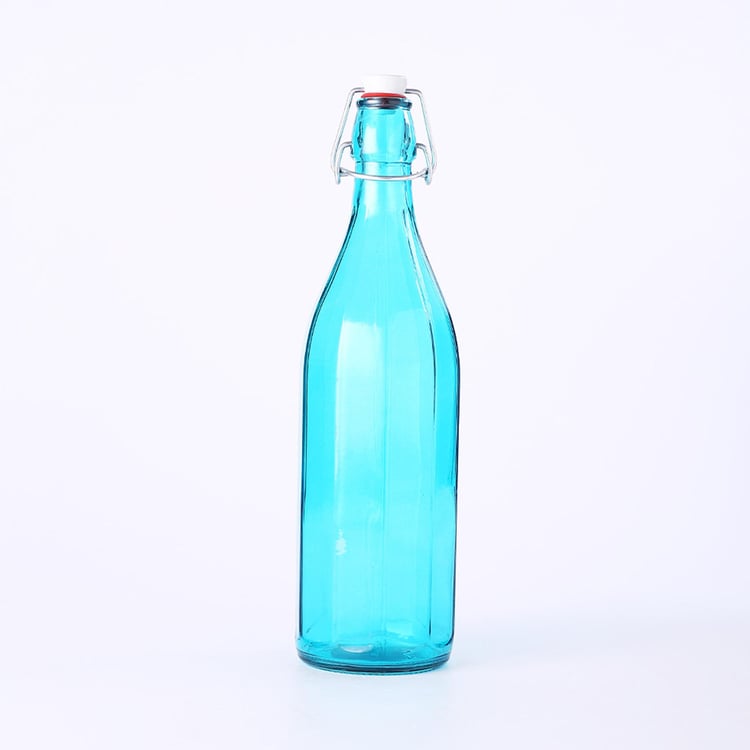 WONDERCHEF Bormioli Blue Transparent Glass Bottle - 1L