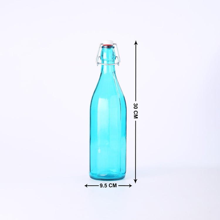 WONDERCHEF Bormioli Blue Transparent Glass Bottle - 1L