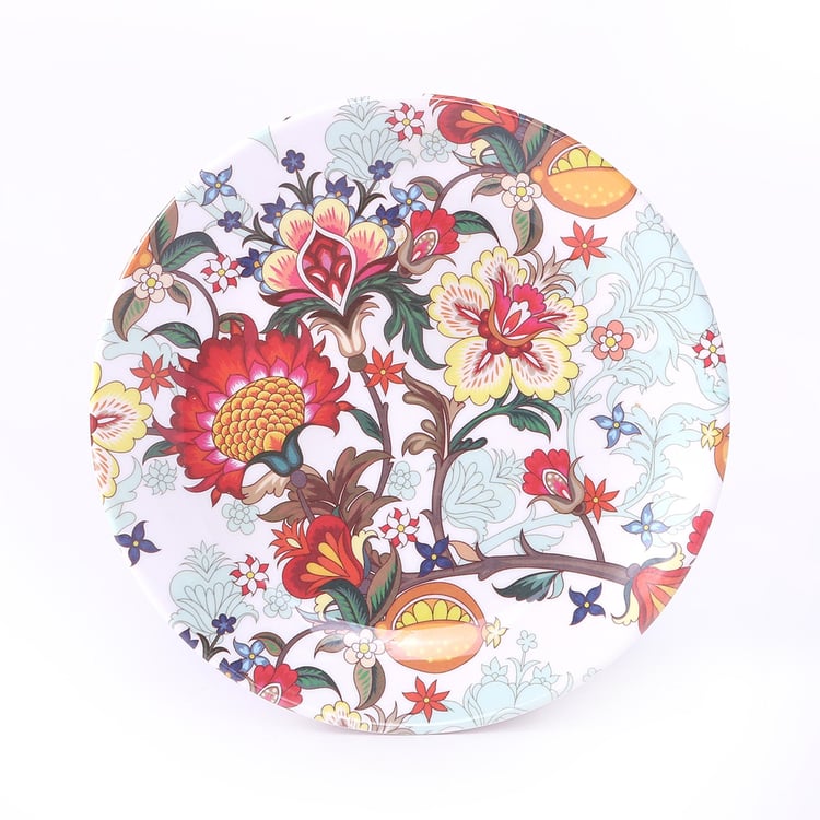 WONDERCHEF Venice Red Printed Melamine Dinner Plates - 28.2 x 28.2 cm - Set of 6