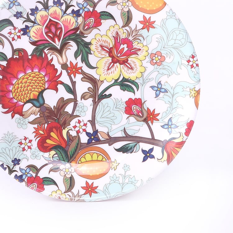 WONDERCHEF Venice Red Printed Melamine Dinner Plates - 28.2 x 28.2 cm - Set of 6