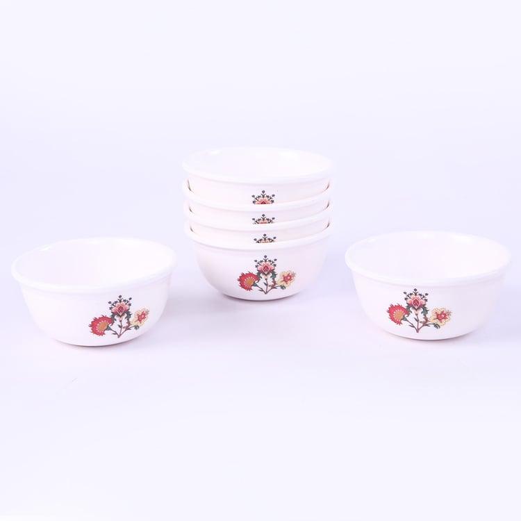 WONDERCHEF Venice White Printed Melamine Serving Bowl Set - 6 Pcs