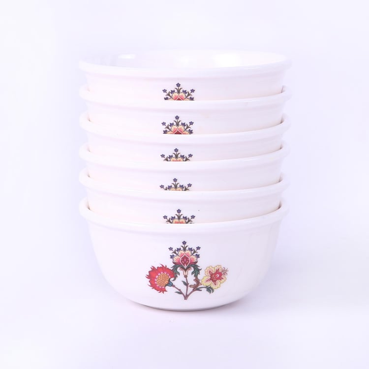 WONDERCHEF Venice White Printed Melamine Serving Bowl Set - 6 Pcs