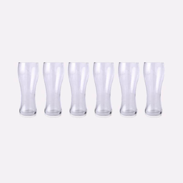 WONDERCHEF Bormioli Transparent Glass Beer Tumbler - 400ml - Set Of 6