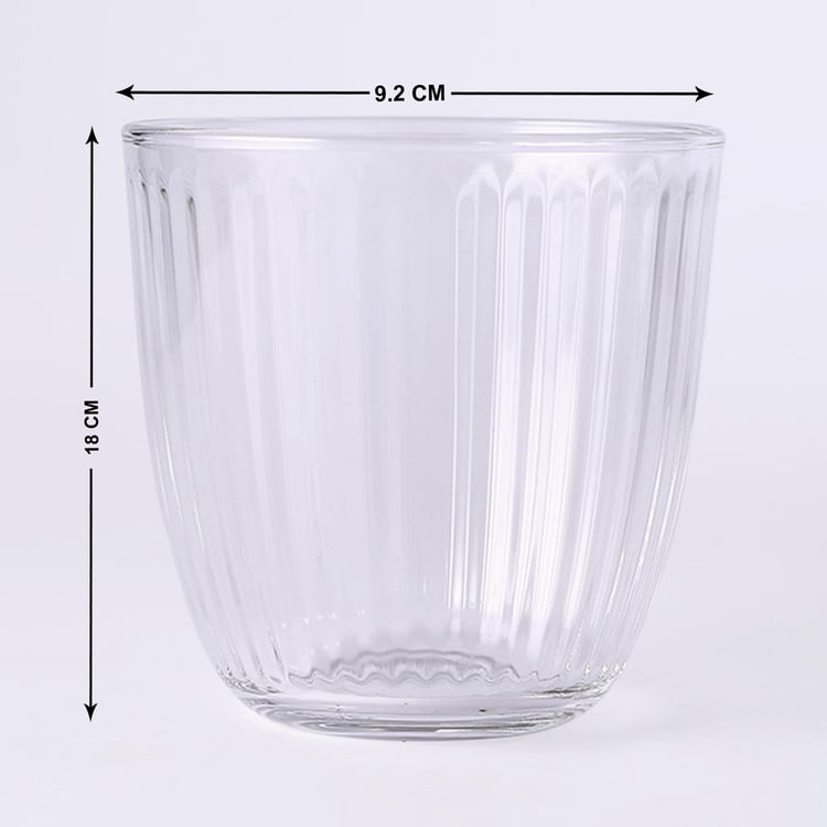 WONDERCHEF Bormioli Transparent Textured Glass Tumbler - Set Of 6