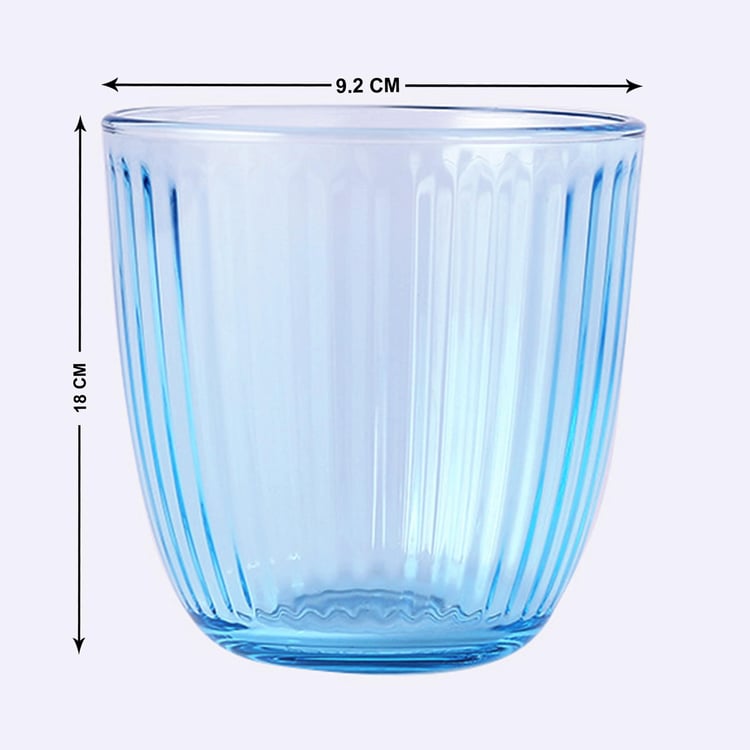 WONDERCHEF Bormioli Blue Clear Glass Water Tumblers - Set of 6