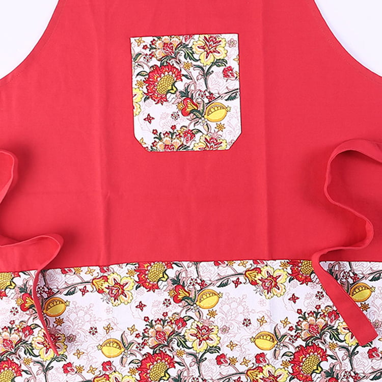 WONDERCHEF Como Red Floral Printed Cotton Apron