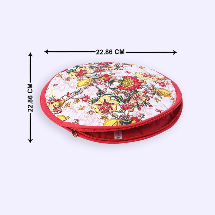 WONDERCHEF Como Red Printed Fabric Roti Cover Set - 23 x 23 x 23 cm - Set of 3