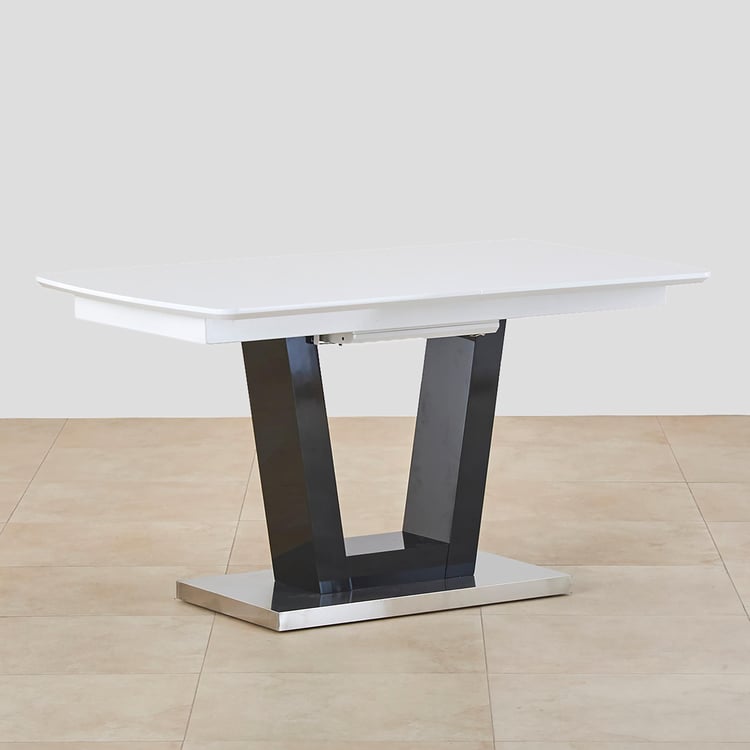 Floyd White and Black 4 to 6-Seater Extendable Dining Set with Chairs