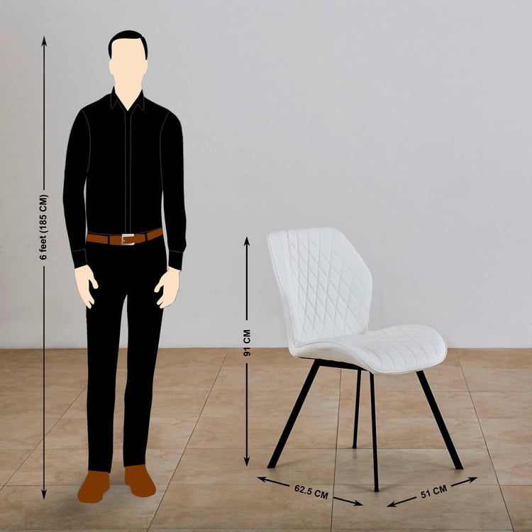 Floyd White and Black 4 to 6-Seater Extendable Dining Set with Chairs