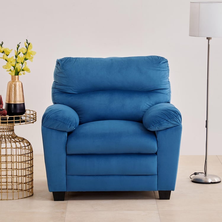 Mojo Velvet 1-Seater Sofa - Blue