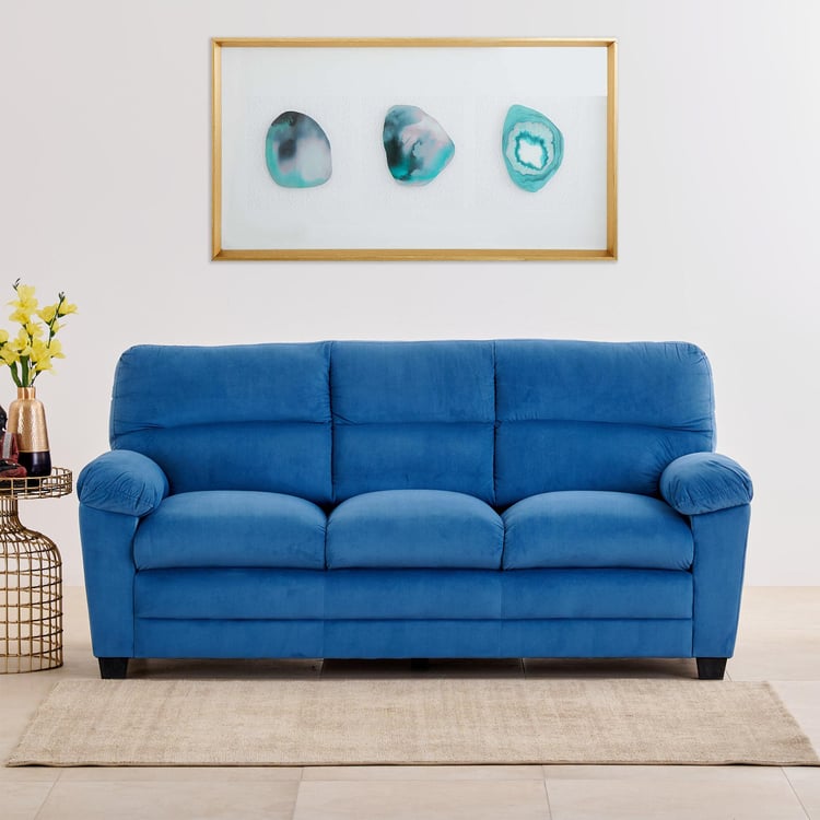 Mojo Velvet 3-Seater Sofa - Blue