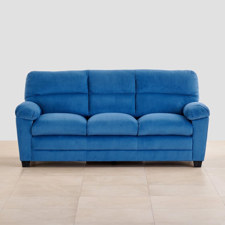 Mojo Velvet 3-Seater Sofa - Blue