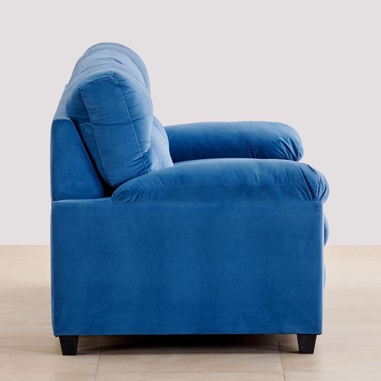 Mojo Velvet 3-Seater Sofa - Blue