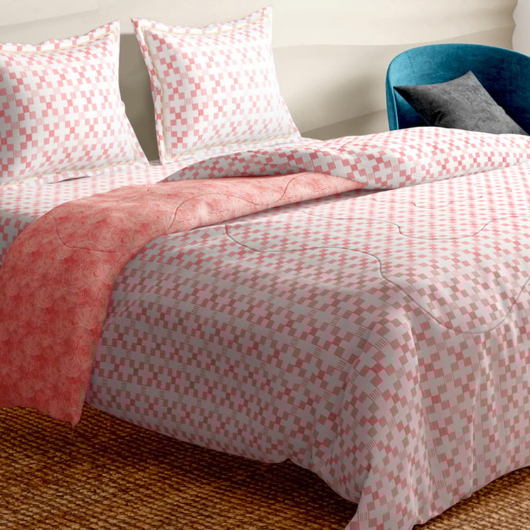PORTICO Melange Printed Cotton King Size Bed-In-A-Bag Set - 4Pcs