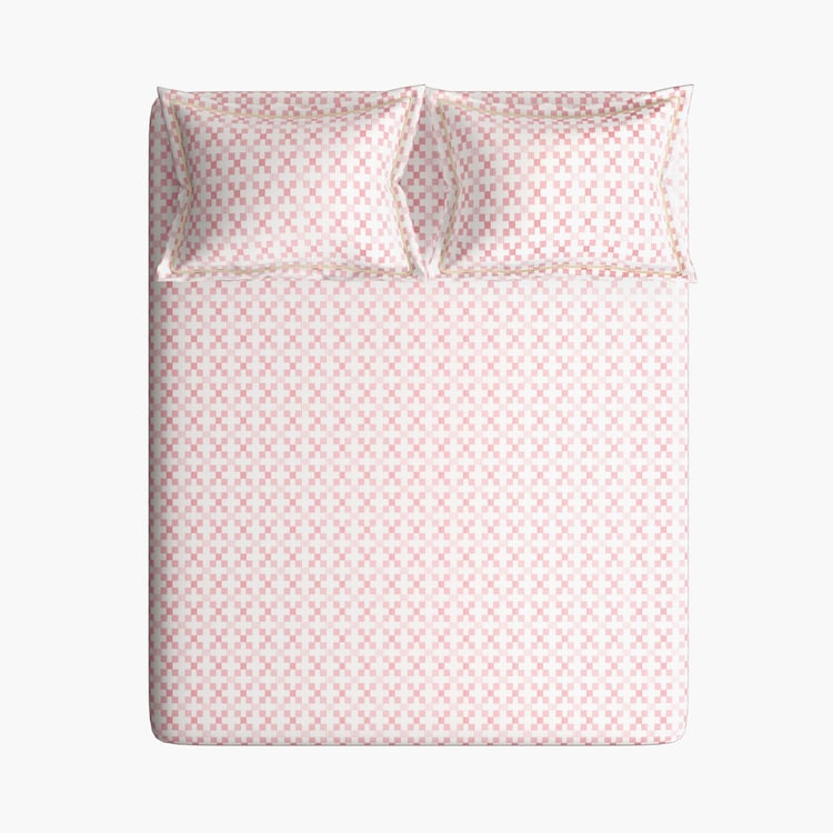 PORTICO Melange Printed Cotton King Size Bed-In-A-Bag Set - 4Pcs