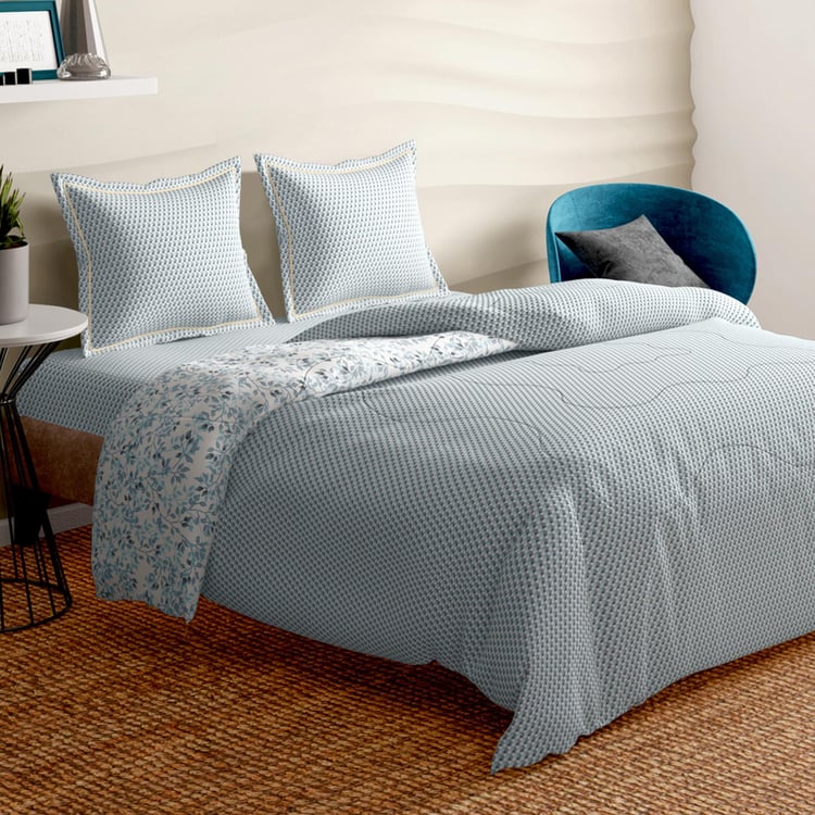 Buy PORTICO Melange Cotton 4Pcs Printed King BedInABag Set from