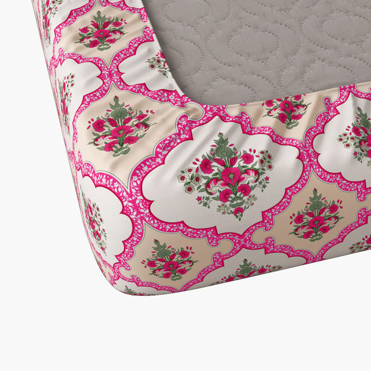 PORTICO Cadence 144TC Printed 3Pcs King Fitted Bedsheet Set