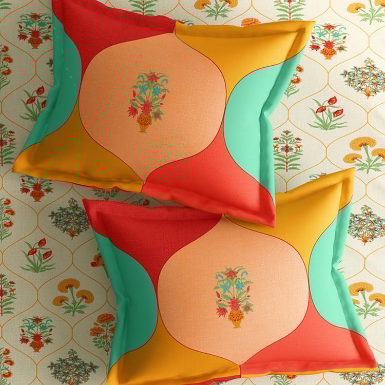 PORTICO Gulmarg Cotton 210TC Printed 3Pcs Super King Bedsheet Set