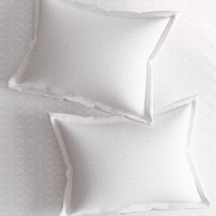 PORTICO Pristine Jacquard Cotton 300TC Printed 3Pcs Super King Bedsheet Set
