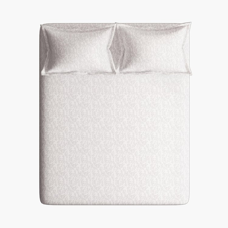 PORTICO Pristine Jacquard Cotton 300TC Printed 3Pcs Super King Bedsheet Set