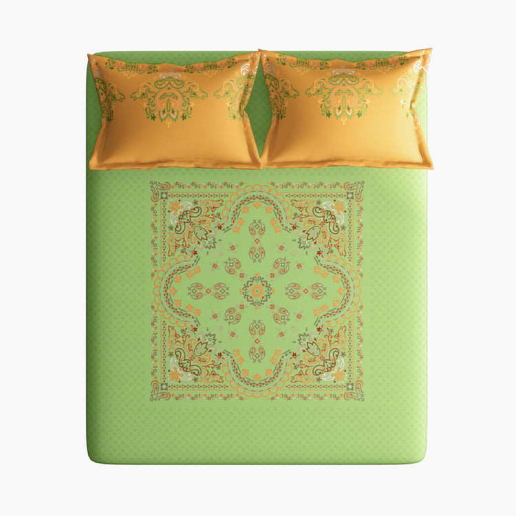 PORTICO Garden of Eden Cotton 300TC Printed 3Pcs Super King Bedsheet Set