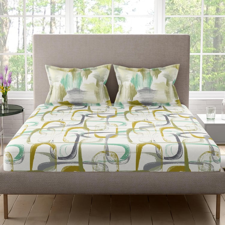 PORTICO Garden Of Eden Cotton 300TC Printed 3Pcs Super King Bedsheet Set