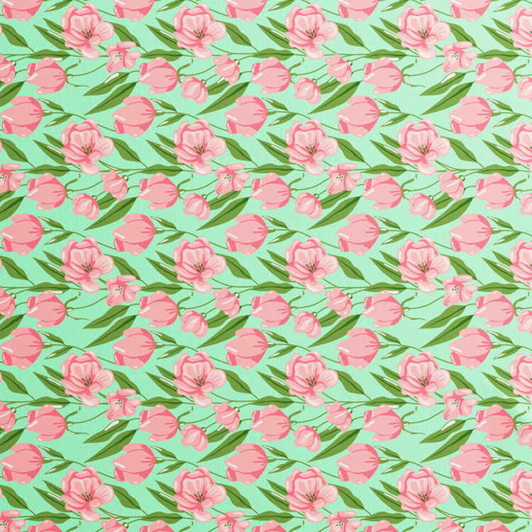 PORTICO Marvella Green Printed Cotton Single Bedsheet Set - 150x224cm - 2Pcs