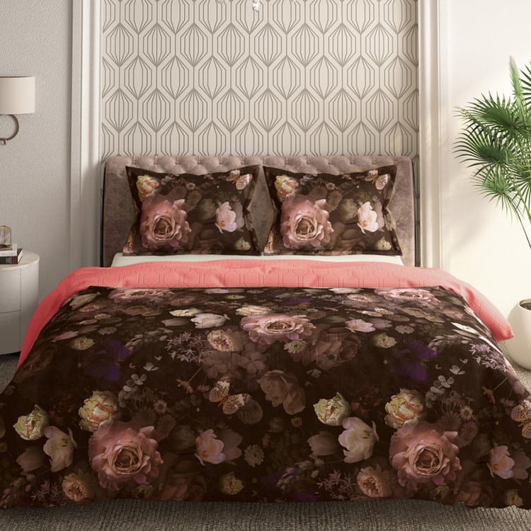 PORTICO Neeta Lulla Floral Printed Cotton 3Pcs Super King Bedsheet Set