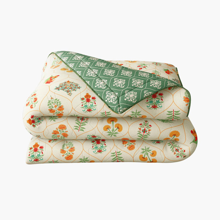 PORTICO Gulmarg Floral Printed Cotton 3Pcs King Bedsheet Set