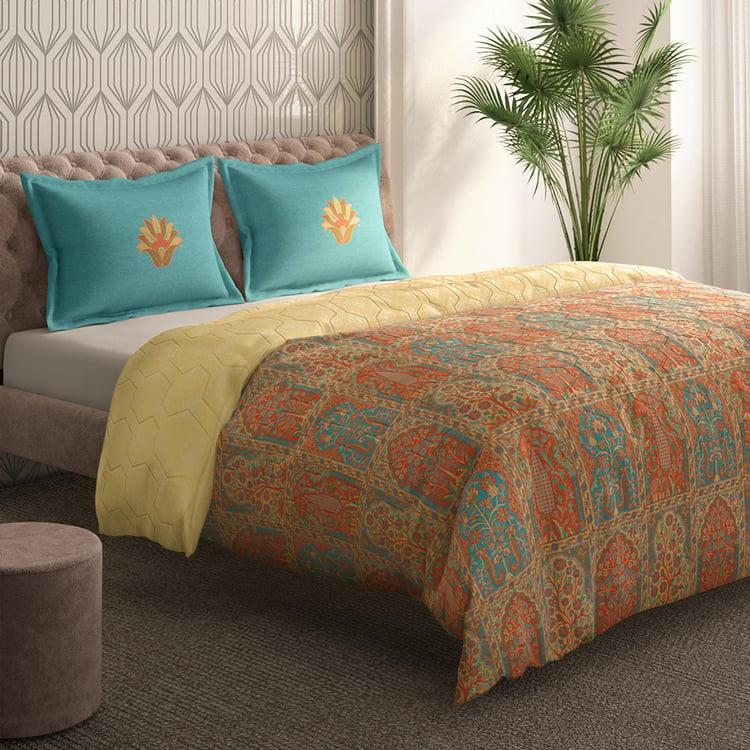 PORTICO Gulmarg Printed Cotton 3Pcs King Bedsheet Set