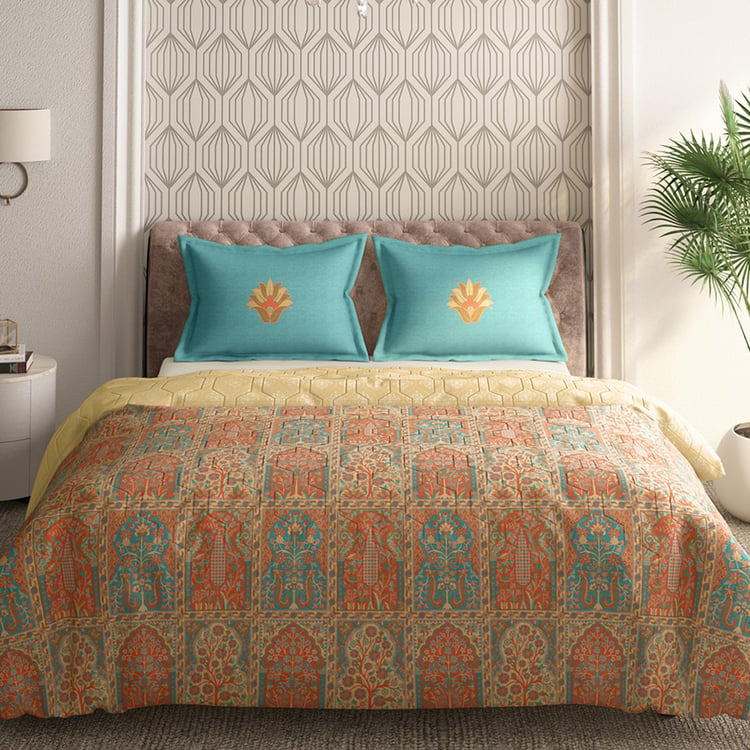 PORTICO Gulmarg Printed Cotton 3Pcs King Bedsheet Set