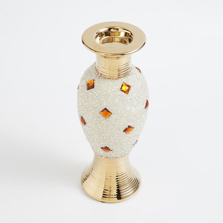 Mystique Ceramic Beaded Candle Holder