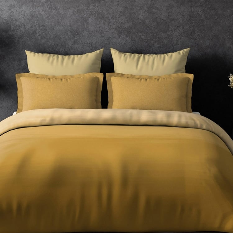 D'DECOR Esteem Ombre Yellow Printed Cotton Comforter - 229x274cm