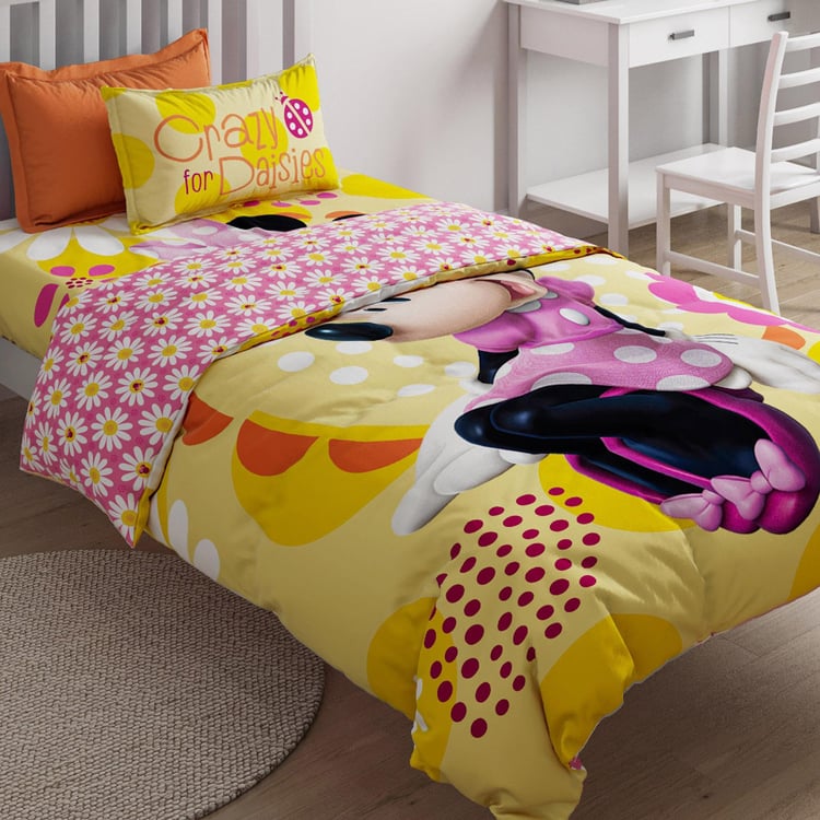 D'DECOR Kids Economy Yellow Printed Cotton Single Comforter - 152 x 224 cm