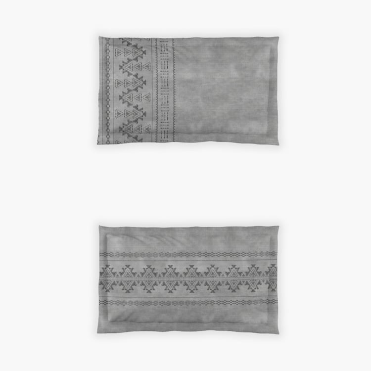 D'DECOR Africana Black Ethnic Printed Cotton Super King Bedsheet Set - 274x274cm - 3Pcs