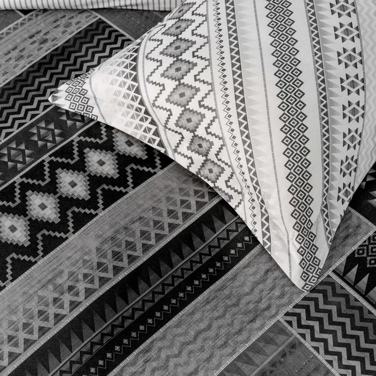D'DECOR Africana Multicolour Printed Cotton Super King Bedsheet Set - 274x274cm - 3Pcs