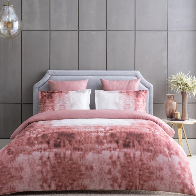 D'DECOR Esteem Ombre Rose Printed Cotton King Bedsheet Set - 274 x 274 cm - 3 Pcs