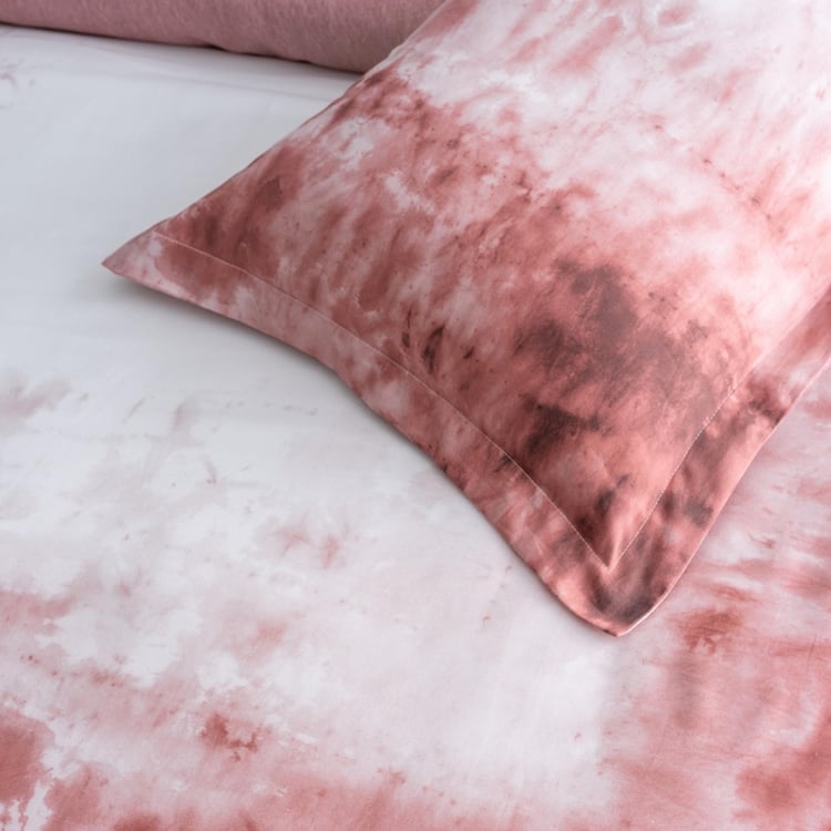 D'DECOR Esteem Ombre Rose Printed Cotton King Bedsheet Set - 274 x 274 cm - 3 Pcs