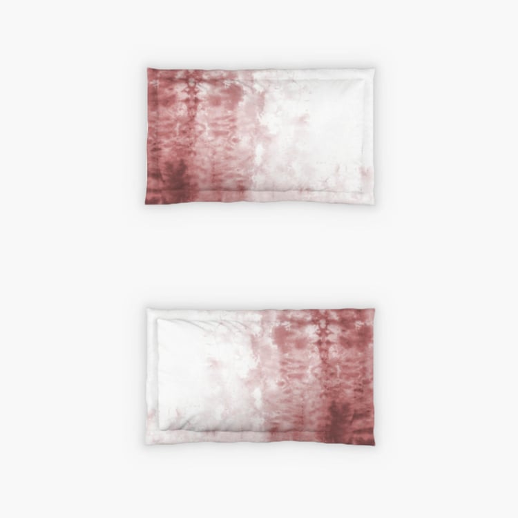 D'DECOR Esteem Ombre Rose Printed Cotton King Bedsheet Set - 274 x 274 cm - 3 Pcs