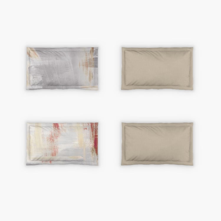 D'DECOR Icons Grey Printed Cotton Super King Size Bedsheet Set - 274 x 274 cm - 3Pcs