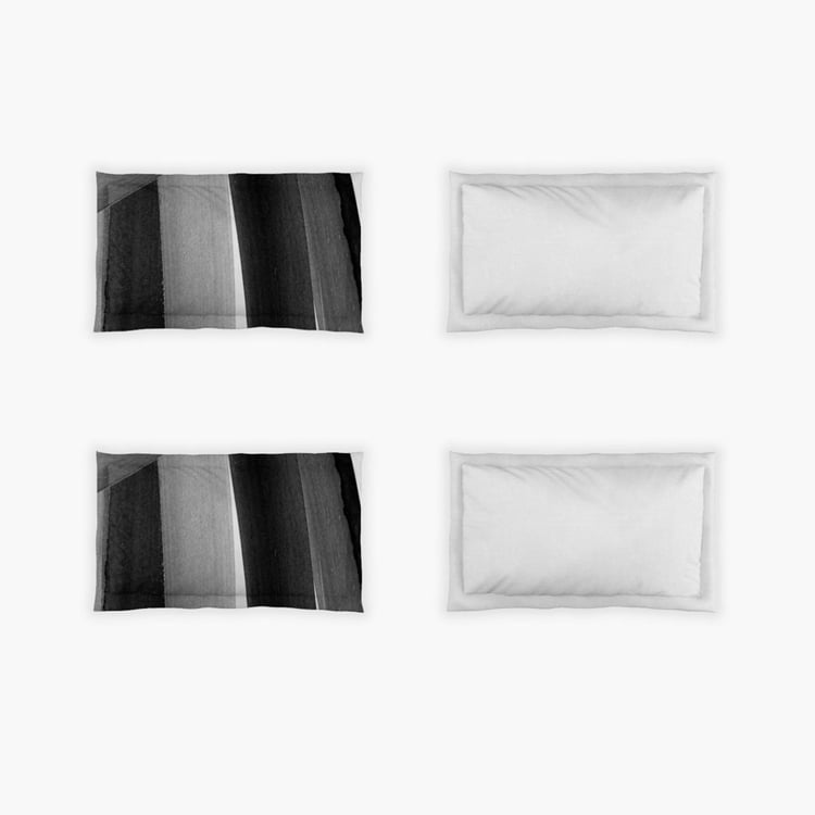 D'DECOR Icons Grey Cotton Printed Super King Bedsheet Set - 274x274cm - 5Pcs