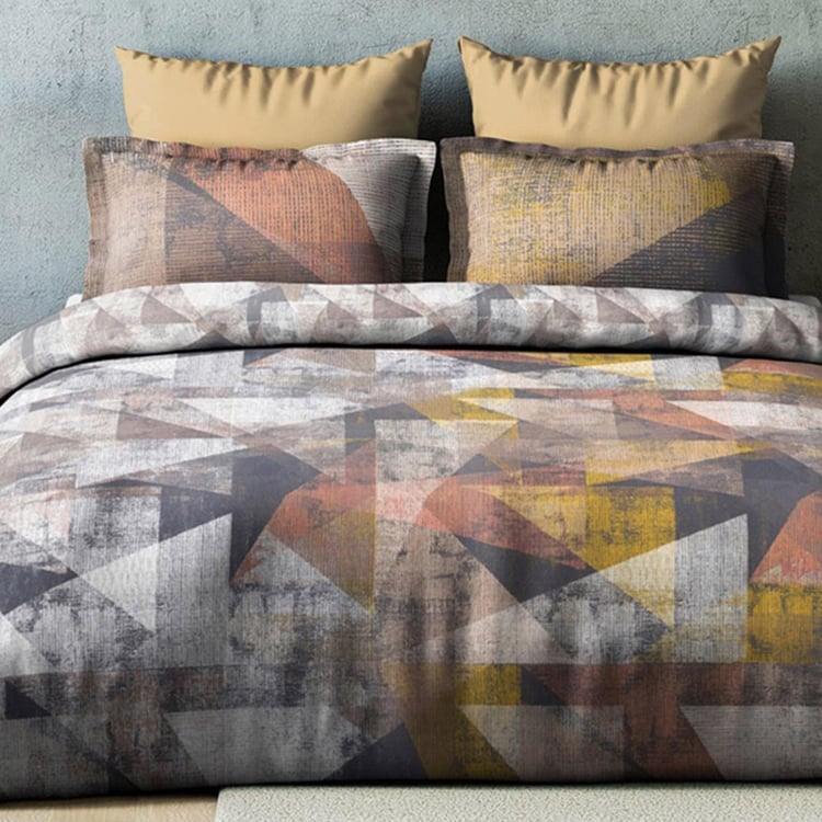 D'DECOR Icons Multicolour Printed Cotton Super King Bedsheet Set - 274x274cm - 5Pcs