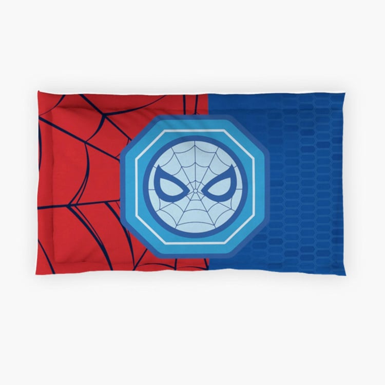 D'DECOR Kids Economy Blue Spiderman Printed Cotton Single Bedsheet Set - 152x224cm - 2Pcs
