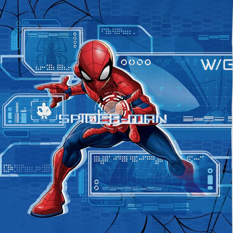 D'DECOR Kids Economy Blue Spiderman Printed Cotton Single Bedsheet Set - 152x224cm - 2Pcs