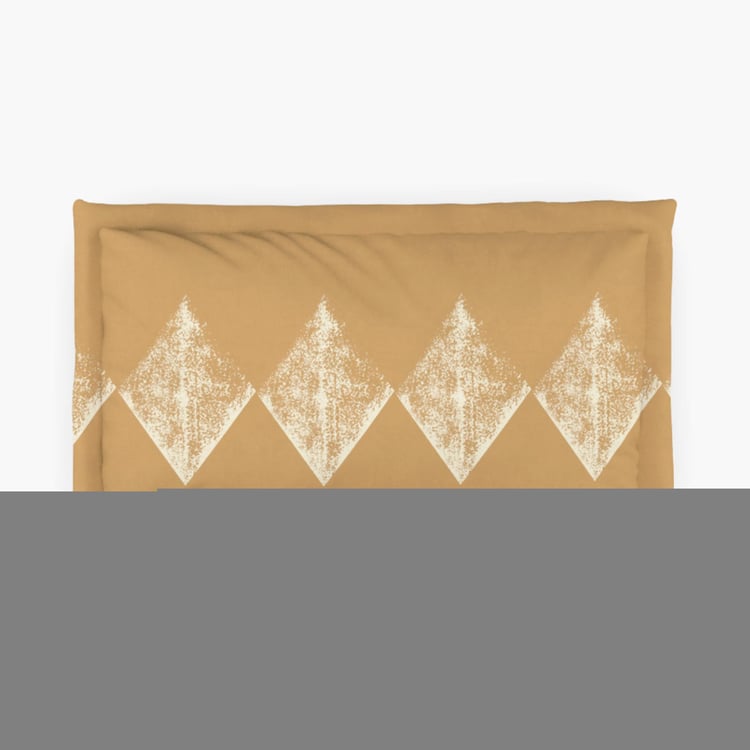 D'DECOR Optima Brown Geometric Print Cotton Single Bedsheet Set - 152x224cm - 2Pcs