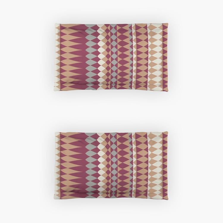 D'DECOR Optima (Lfs) Pink Printed Cotton Queen Size Bedsheet Set - 224 x 274 cm - 3Pcs