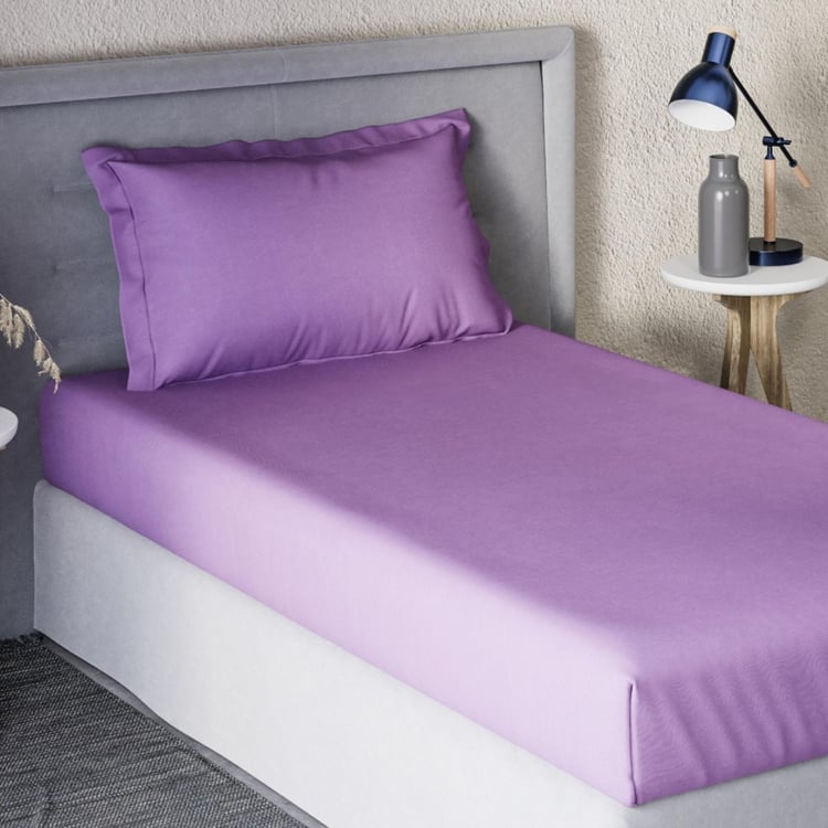 D'DECOR Spectrum Collection Purple Solid Cotton Single Bedsheet Set- 152 x 224 cm - 2 Pcs