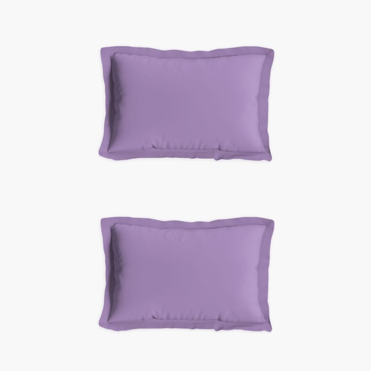 D'DECOR Spectrum Collection Purple Solid Cotton King Bedsheet Set - 274 x 274 cm - 3 Pcs