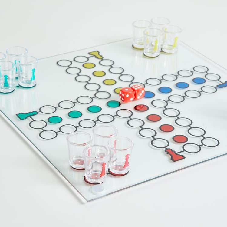 Corsica Razzle 19Pcs Glass Ludo Drinking Game